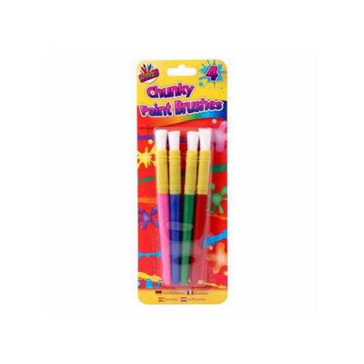 Artbox Chunky Plastic Paint Brush (Pack Of 4) Multicoloured (One Size) from B&Q