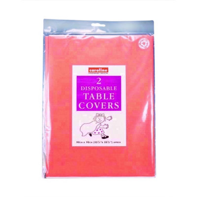 Caroline Paper Square Party Table Cover (Pack Of 2) Red (90Cm X 90Cm) from B&Q
