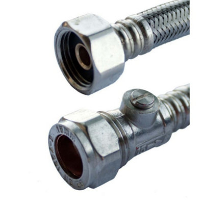 B&Q Silver Oracstar Flexi Tap Connector (50Cm X 15Mm) 50Cm