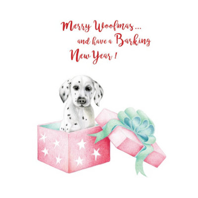 Deckled Edge Merry Woofmas Christmas Card Multicoloured (One Size) from B&Q