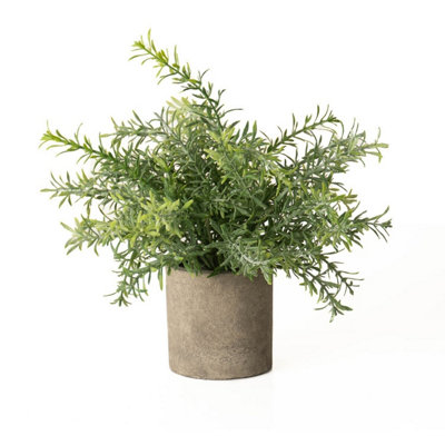 B&Q -  Rosemary Stone Effect Artificial Plant Green (24Cm X 24Cm X 24Cm)