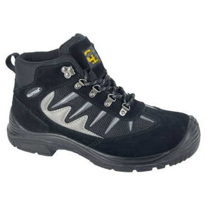 B&Q Grafters Mens Real Suede Safety Boots (6 Uk) Black