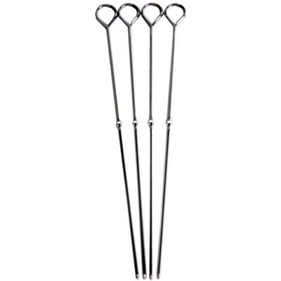 B&Q -  Stainless Steel Skewers (Pack Of 4) Silver (One Size)