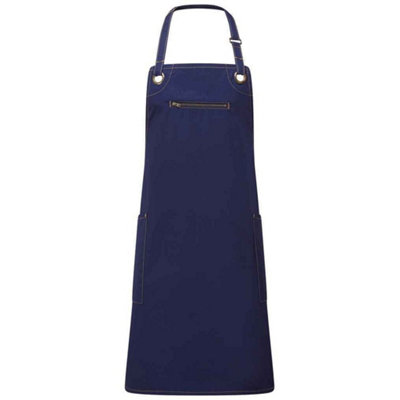 Premier Barley Recycled Full Apron Navy/camel (One Size)