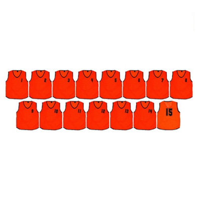  - Precision Unisex Adult Mesh Training Bib (Pack Of 15) Fluorescent Orange (15 Years And Up)