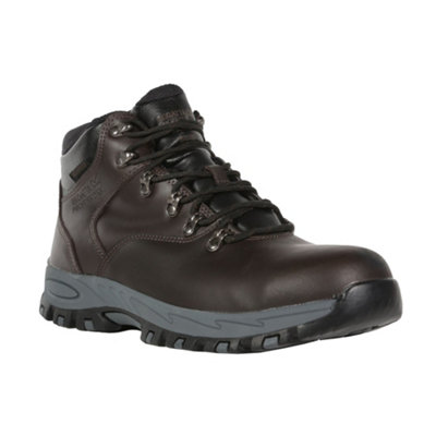 B&Q -  Mens Gritstone Leather Safety Boots Peat (10 Uk)