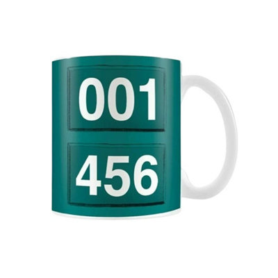 B&Q Green/White Squid Game Numbers Ceramic Mug (One ) 12Cm