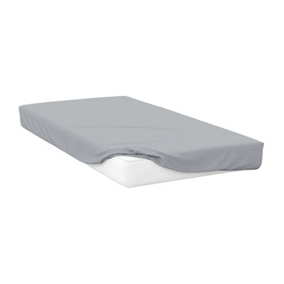  - Belledorm Percale Extra Deep Fitted Sheet Cloud Grey (Single)