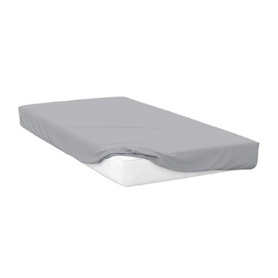 Belledorm Sateen Extra Deep Fitted Sheet Platinum Grey (King) from B&Q