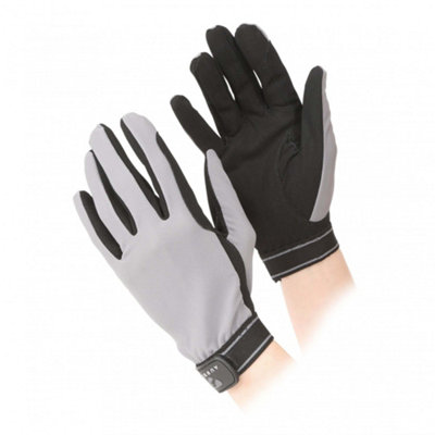 Aubrion Unisex Adult Mesh Riding Gloves Grey (L)