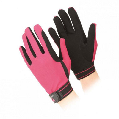 B&Q Aubrion Unisex Adult Mesh Riding Gloves Raspberry (M)