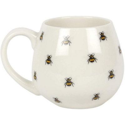 B&Q Something Different Bee Mug (One Size) White/Yellow