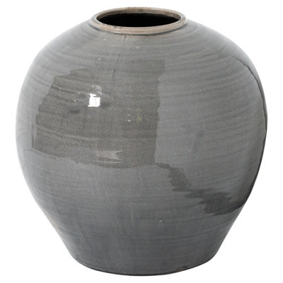 B&Q -  Garda Regola Glazed Vase Grey (38Cm X 37Cm X 37Cm)