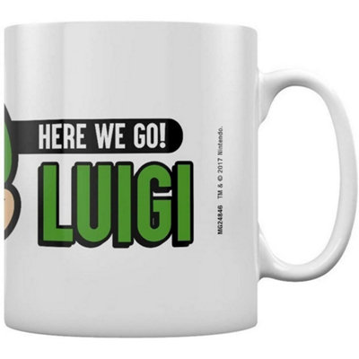 Super Mario Here We Go Luigi Mug White/black/green (One Size) from B&Q