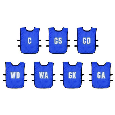  - Precision Childrens/kids Mesh Netball Training Bib (Pack Of 7) Royal Blue (10-14 Years)
