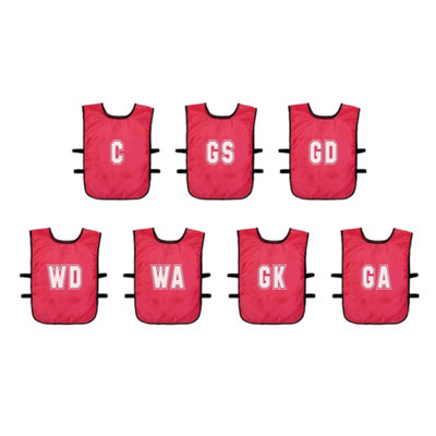  - Precision Childrens/kids Mesh Netball Training Bib (Pack Of 7) Red (2-3 Years)