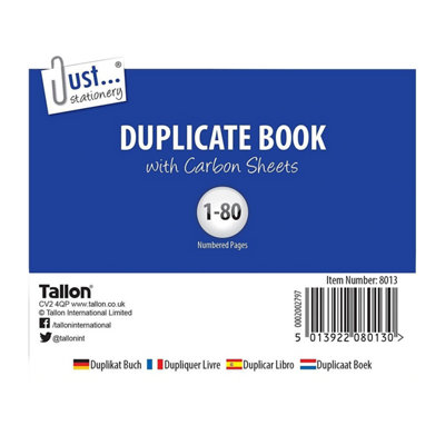 Just Stationery Carbonless Copy Paper Receipt Book Blue/white (One Size) from B&Q