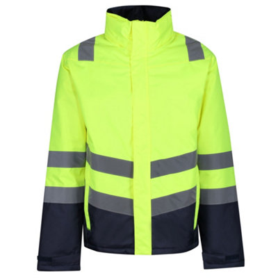 Regatta Professional Mens High-Vis Bomber Jacket Yellow/navy (L) from B&Q