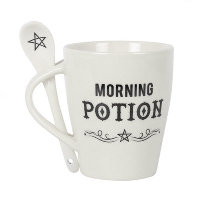 Something Different Morning Potion Ceramic Mug Set White/black (One Size) from B&Q