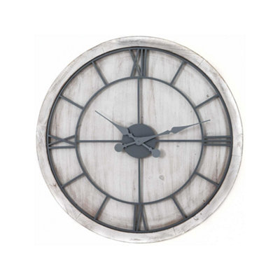 Hill Interiors Williston Wall Clock White/silver (60Cm X 5Cm X 60Cm) from B&Q