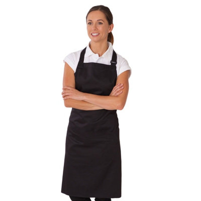  - Le Chef Unisex Adult Bibbed Apron Black (One Size)