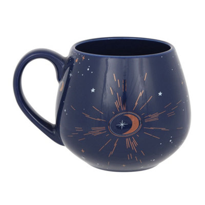 B&Q Something Different Crescent Moon Ceramic Mug (One Size) Blue