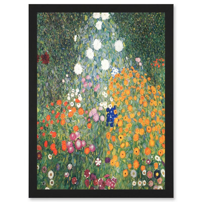 Artery8 Gustav Klimt Flower Garden 1907 Art Nouveau Floral Home Painting Wall Art PrintA4 Size from B&Q