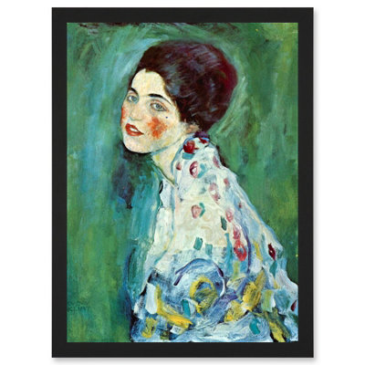 Artery8 Gustav Klimt Portrait Of A Lady Japonism Green Home Painting Wall Art PrintA4 Size from B&Q