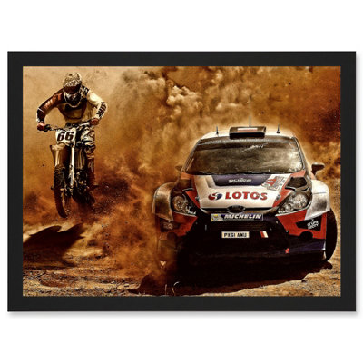 Artery8 Photograph Sport Motocross Bike Rally Car Dirt Race Wall Art PrintA4 Size from B&Q