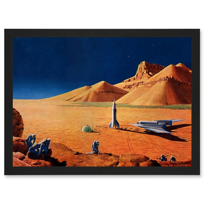 Artery8 Science Fiction Landscape Desert Space Ship Rocket Plane Mars Sci-Fi Wall Art PrintA4 Size from B&Q