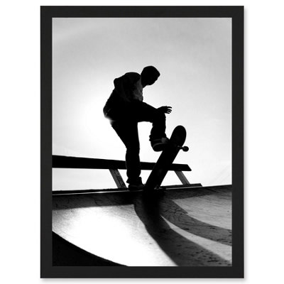 Artery8 Photography Sport Skateboarding Skater Silhouette Wall Art PrintA4 Size from B&Q