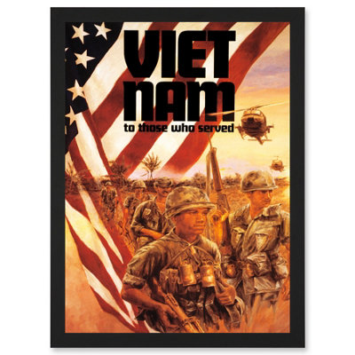 Artery8 Vietnam War Veteran Flag Soldier Gun Military Wall Art PrintA4 Size from B&Q