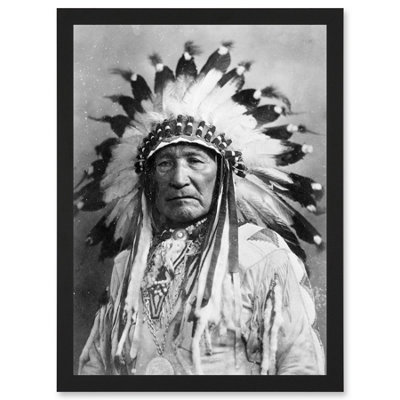 Artery8 Native American Dian Mountain Chief Wall Art PrintA4 Size from B&Q