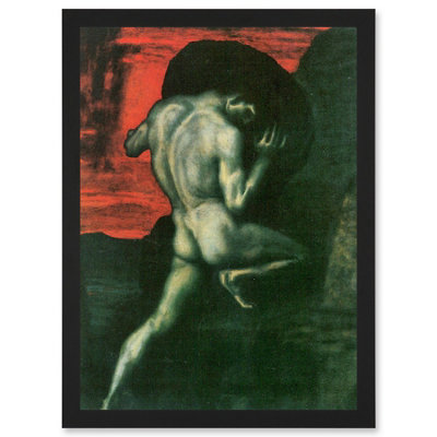 B&Q -  Painting Von Stuck Sisyphus Old Master Wall Art PrintA4 Size