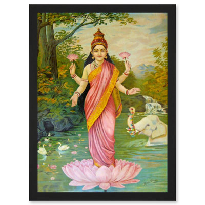 Artery8 Varma Hindu Goddess Lakshmi Wall Art PrintA4 Size from B&Q