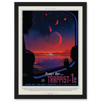Artery8 Nasa Space Travel Advert Trappist 1E Planet Hop Wall Art PrintA4 Size from B&Q
