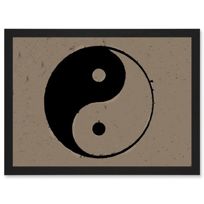 B&Q -  Taoist Philosophy Yin Yang Black White Wall Art PrintA4 Size