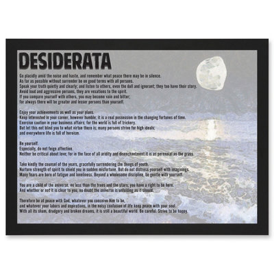B&Q -  Desiderata Ehrmann Go Placidly Amid Noise Haste Quote Typography Wall Art PrintA4 Size