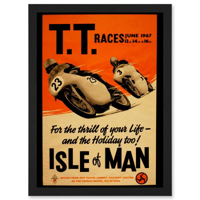 B&Q -  Advert Motorbike Bikes Isle Of Man Tt Races 1967 Wall Art PrintA4 Size