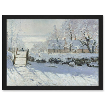 Artery8 Claude Monet Magpie Old Master Art Wall Art PrintA4 Size from B&Q