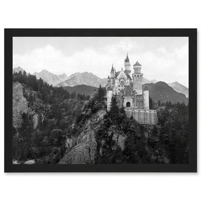 Artery8 Vintage Photo Neuschwanstein Castle Bavaria Germany Wall Art PrintA4 Size