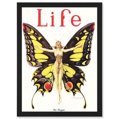 Artery8 Magazine 1922 Life Butterfly Dance Flapper Roaring Twenties Wall Art PrintA4 Size from B&Q