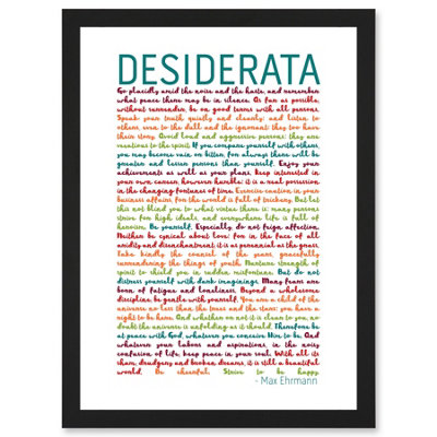 Artery8 Desiderata Rainbow Words Max Ehrmann Typography Inspiration Wall Art PrintA4 Size from B&Q