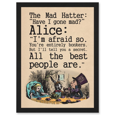 Artery8 Alice In Wonderland Mad Hatter Tea Party Wall Art PrintA4 Size from B&Q