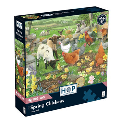 The House of Puzzles Spring Chickens Big 500 Jigsaw Puzzle