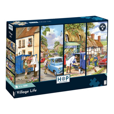Village Life Vintage Village Multi Pack 4 x 500 piece jigsaw puzzles NEW - Image 7
