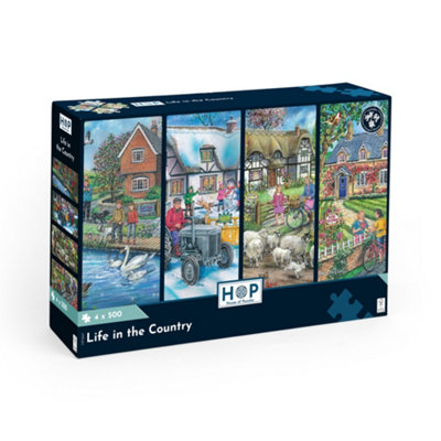 B&Q -  Life In The Country4 X 500 Piece Jigsaw Puzzles Multi Pack