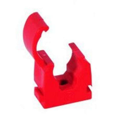 B&Q -  Red Single Hinge Pipe Clip 22mm (Box Of 100)