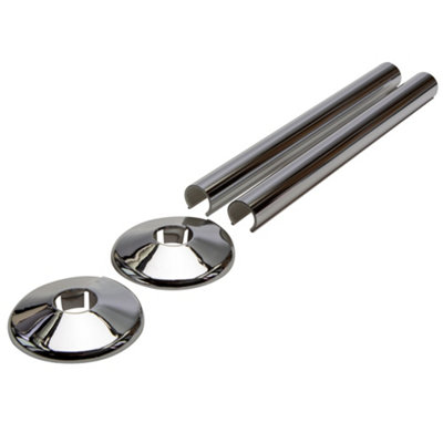 B&Q -  Snappit Chrome Pipe Sleeve (Dia)15mmSet Of 2