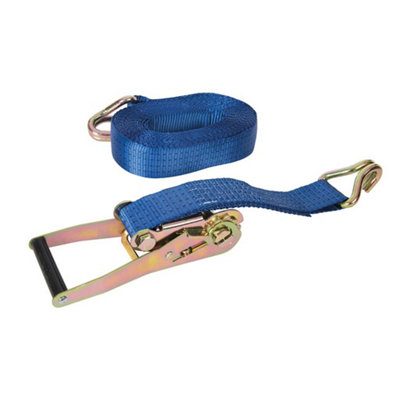 Silverline Ratchet Tie Down Strap J-Hook8M X 50mmRated 1300Kg Capacity 2600Kg from B&Q